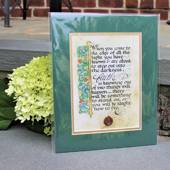 New Matted Celtic Book of Kells Style Irish Print - Faith - Picture 2 of 6